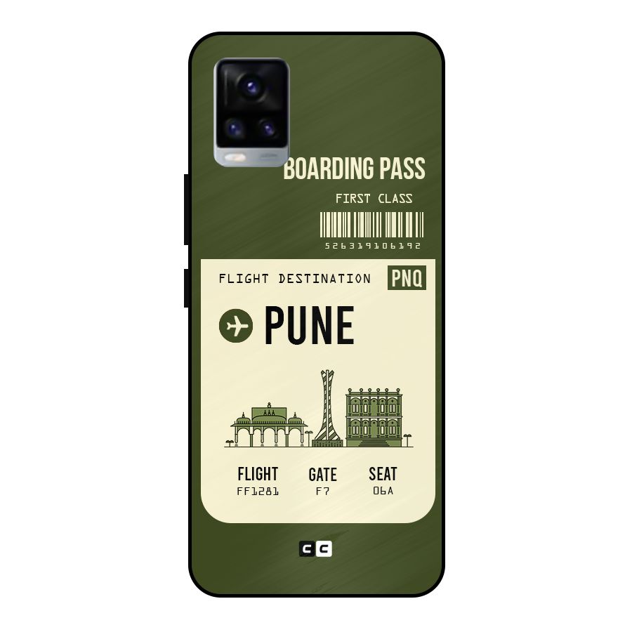 Pune Boarding Pass Metal Back Case for Vivo V20