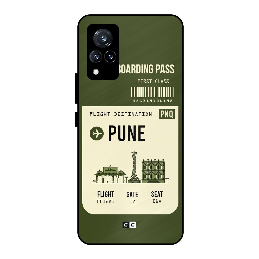 Pune Boarding Pass Metal Back Case for Vivo V21 5G