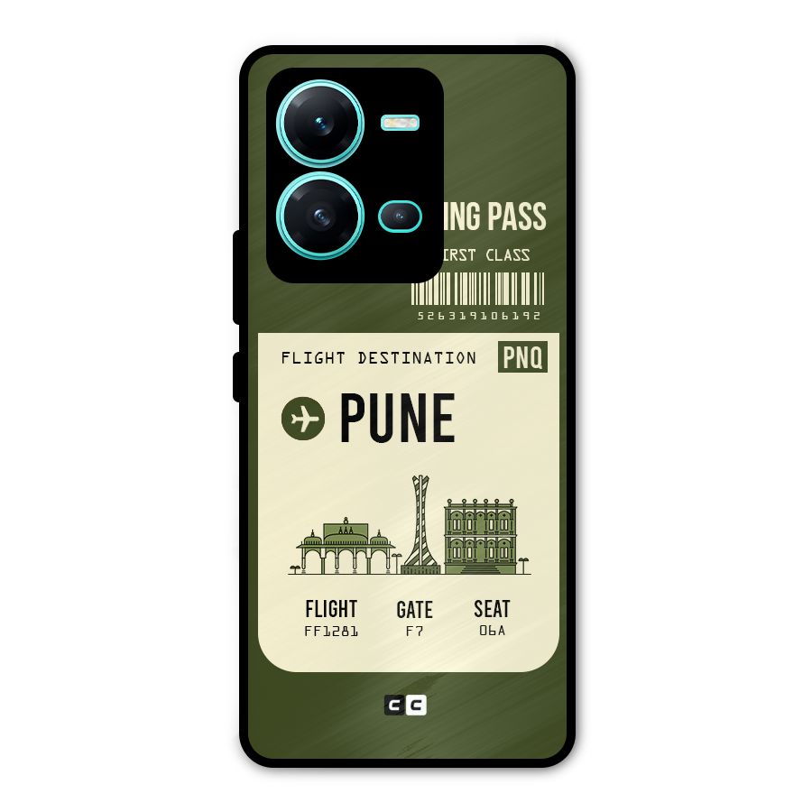 Pune Boarding Pass Metal Back Case for Vivo V25