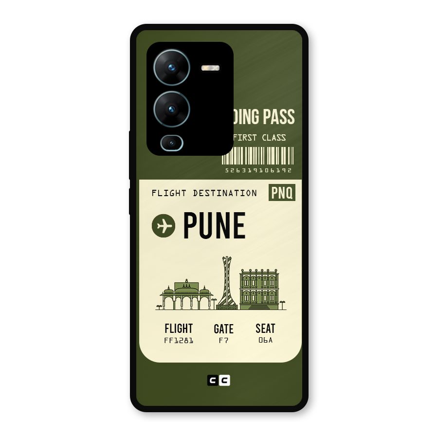 Pune Boarding Pass Metal Back Case for Vivo V25 Pro
