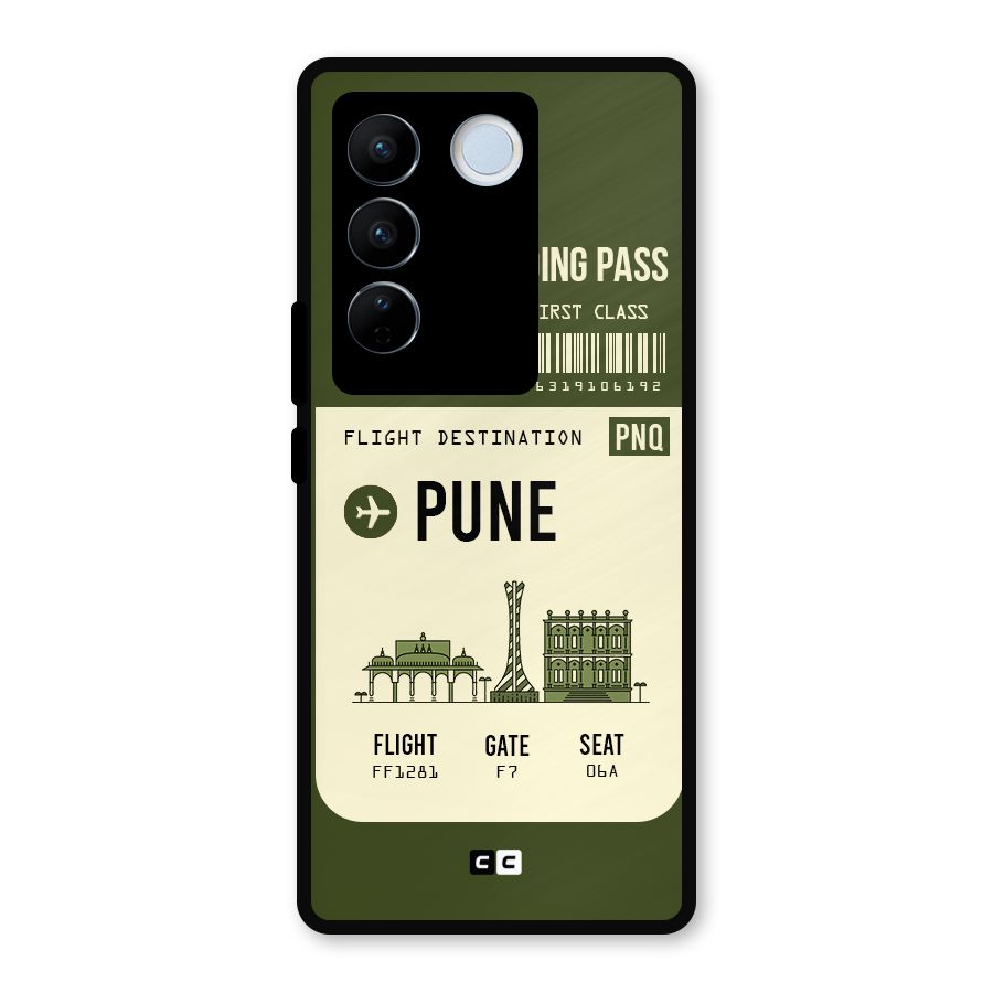Pune Boarding Pass Metal Back Case for Vivo V27
