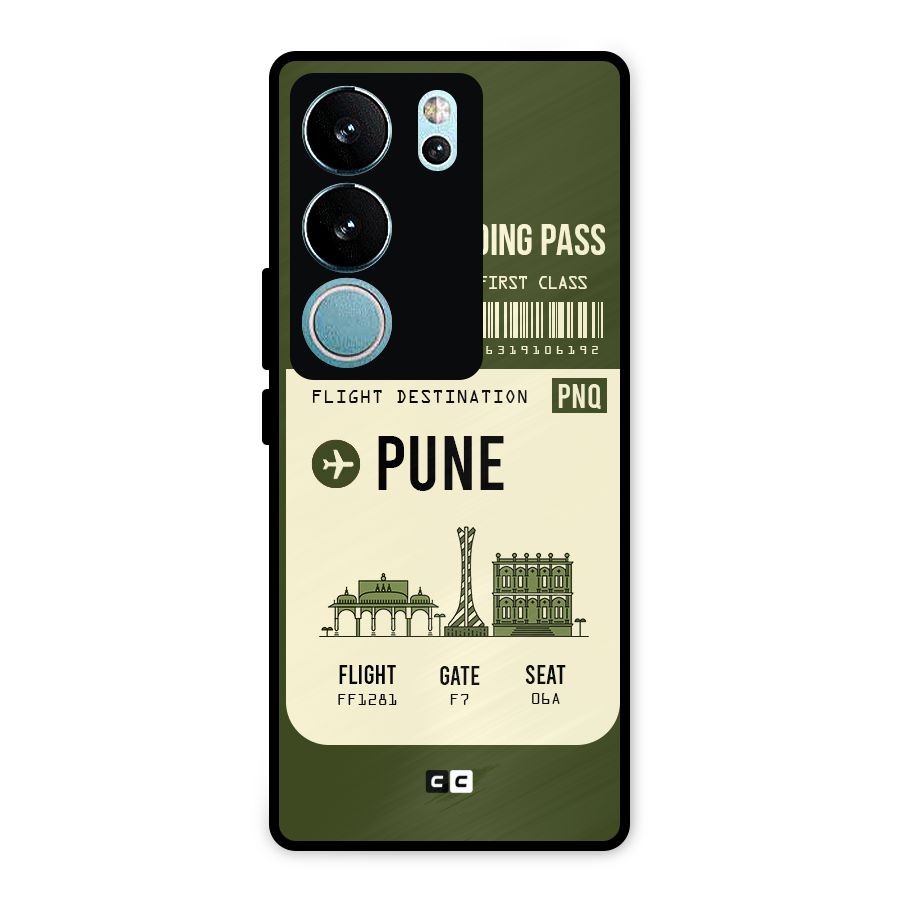 Pune Boarding Pass Metal Back Case for Vivo V29 Pro