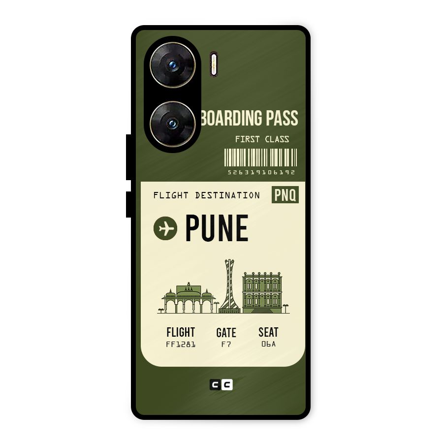 Pune Boarding Pass Metal Back Case for Vivo V29e