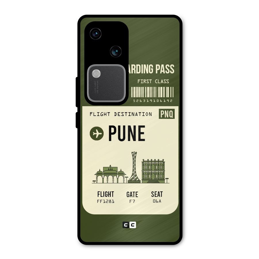 Pune Boarding Pass Metal Back Case for Vivo V30