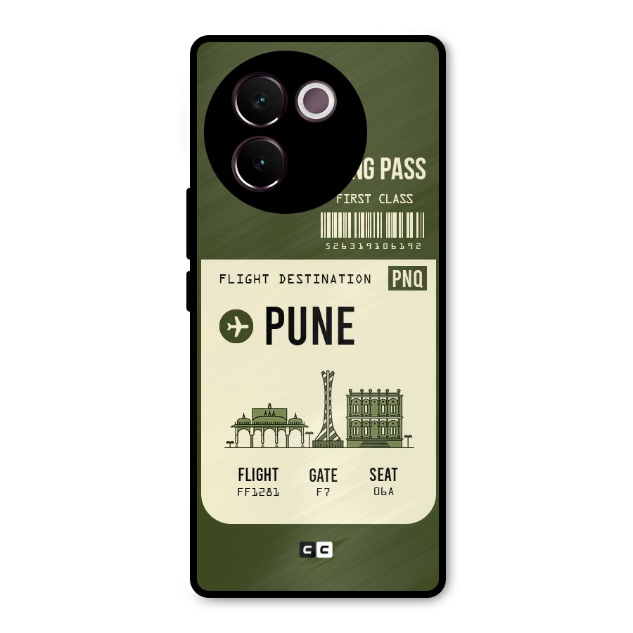 Pune Boarding Pass Metal Back Case for Vivo V30e