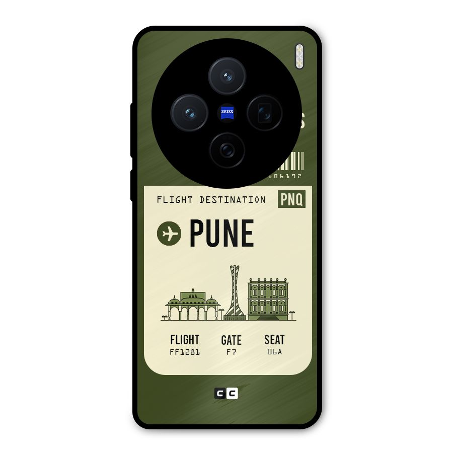 Pune Boarding Pass Metal Back Case for Vivo X200