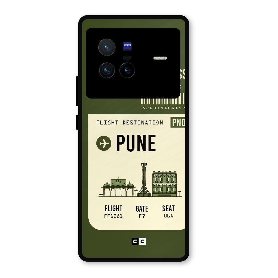 Pune Boarding Pass Metal Back Case for Vivo X80