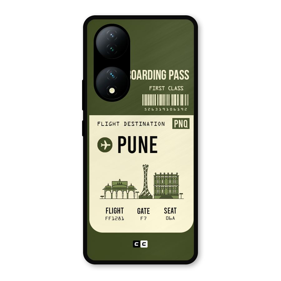 Pune Boarding Pass Metal Back Case for Vivo Y100a