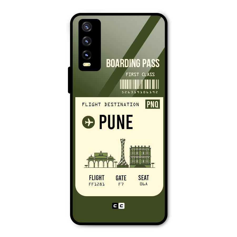 Pune Boarding Pass Metal Back Case for Vivo Y20g