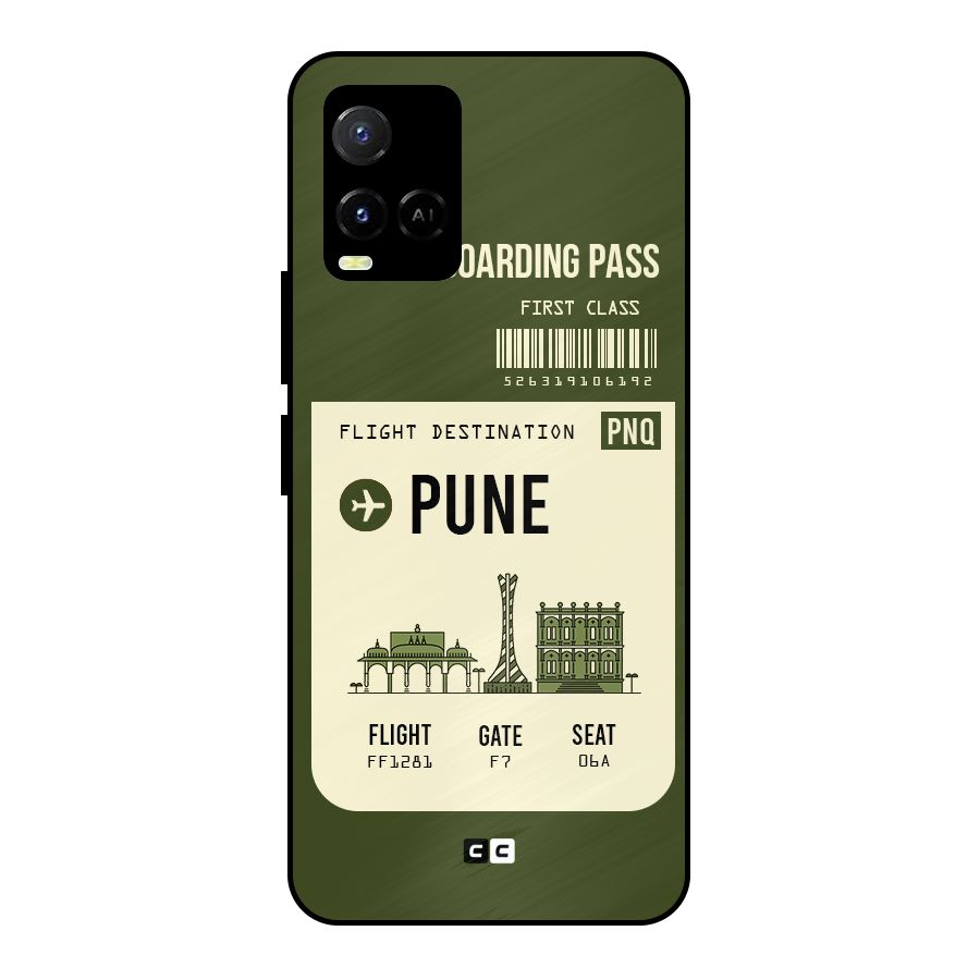 Pune Boarding Pass Metal Back Case for Vivo Y21A