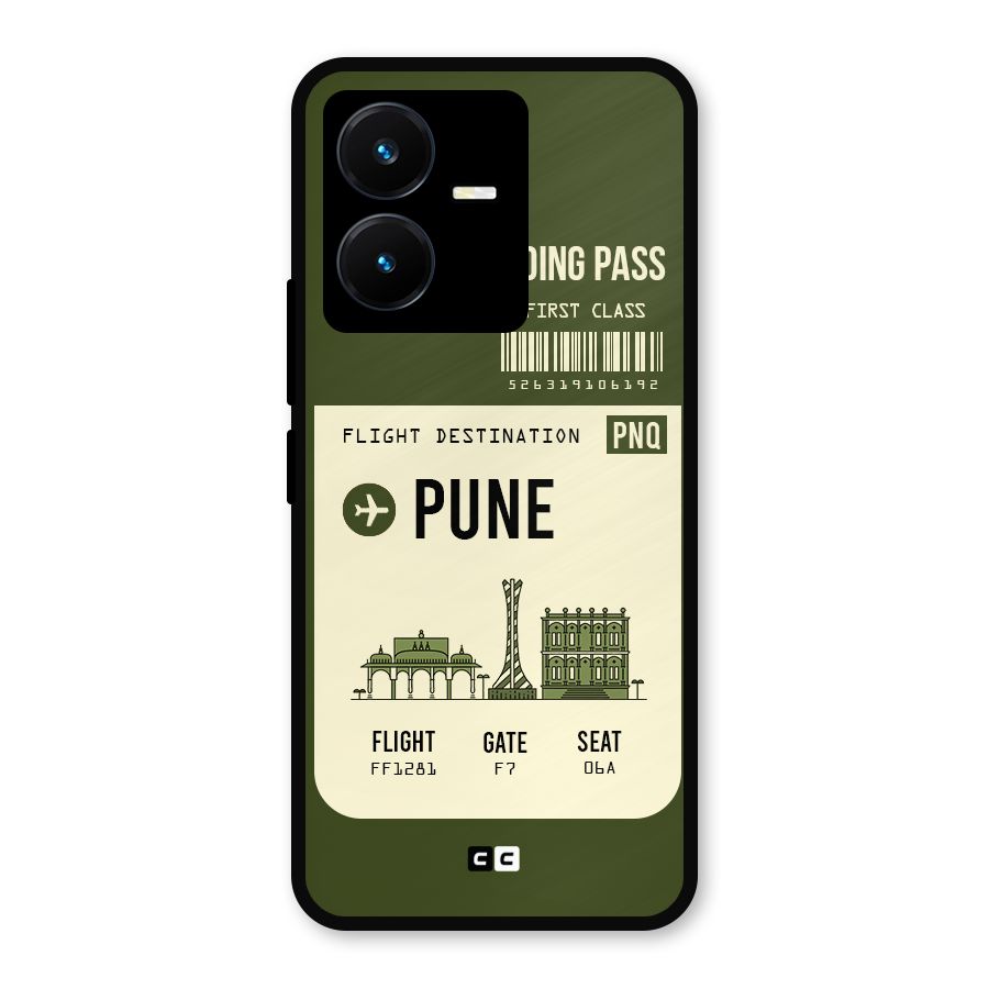 Pune Boarding Pass Metal Back Case for Vivo Y22s