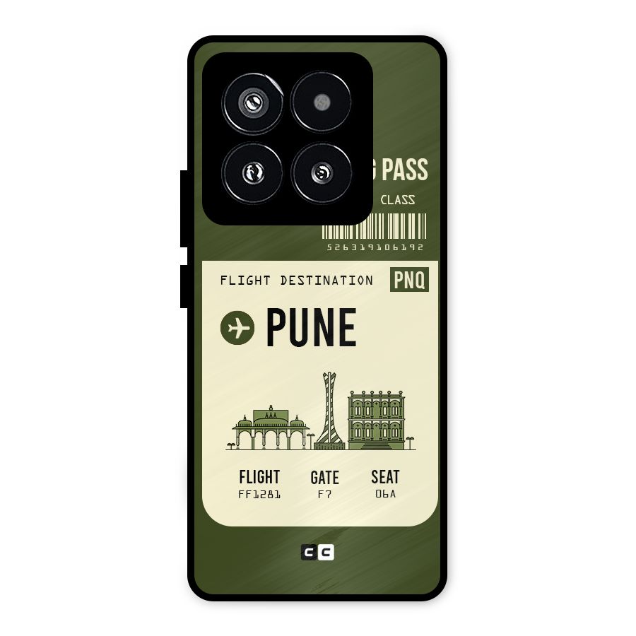 Pune Boarding Pass Metal Back Case for Xiaomi 14 Pro