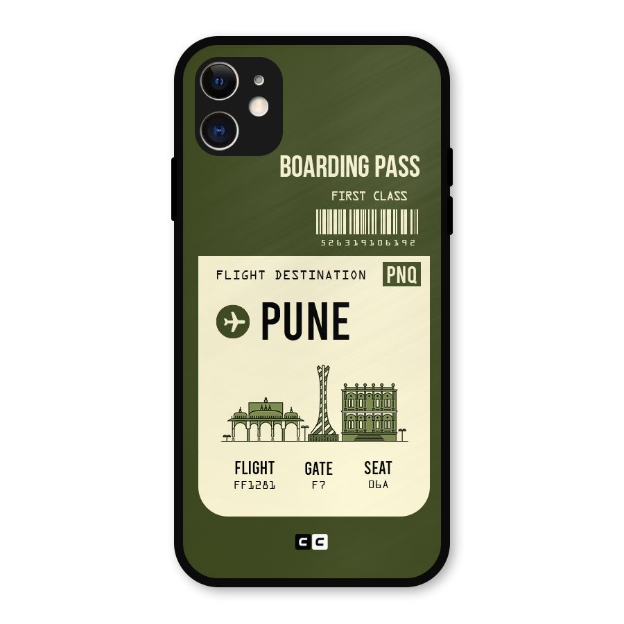 Pune Boarding Pass Metal Back Case for iPhone 11