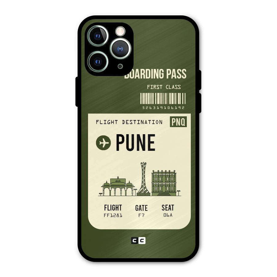 Pune Boarding Pass Metal Back Case for iPhone 11 Pro Max