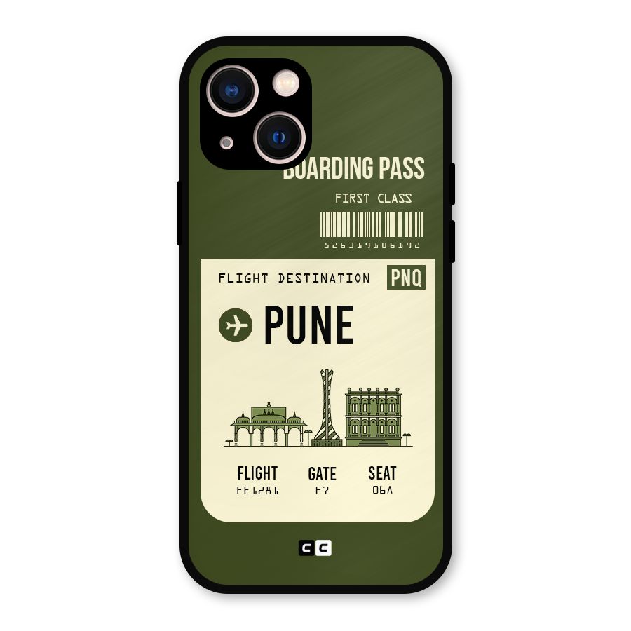 Pune Boarding Pass Metal Back Case for iPhone 13