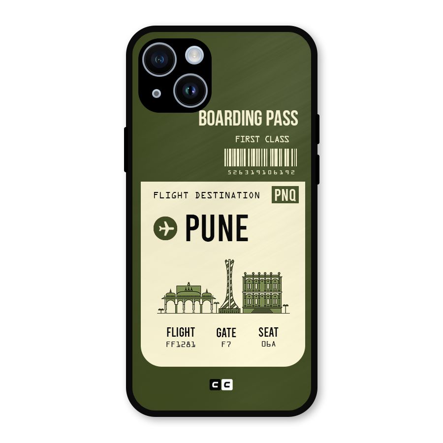 Pune Boarding Pass Metal Back Case for iPhone 14