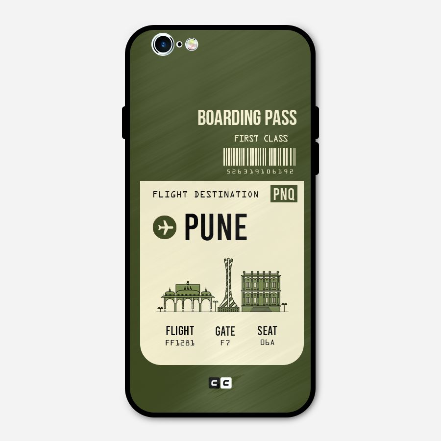 Pune Boarding Pass Metal Back Case for iPhone 6 6s