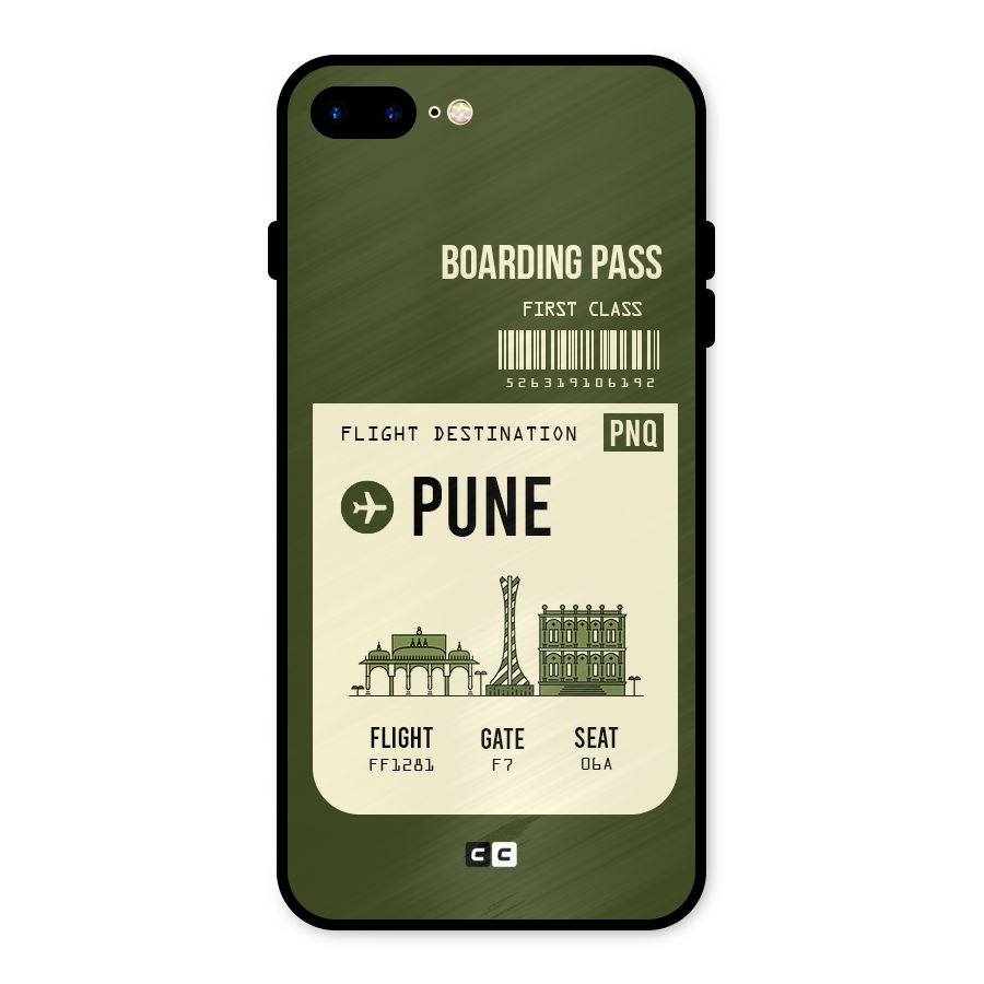Pune Boarding Pass Metal Back Case for iPhone 8 Plus