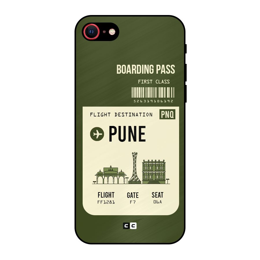 Pune Boarding Pass Metal Back Case for iPhone SE 2022