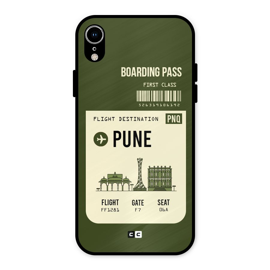Pune Boarding Pass Metal Back Case for iPhone XR