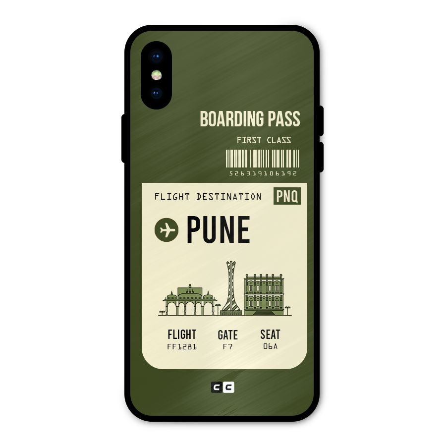 Pune Boarding Pass Metal Back Case for iPhone XS