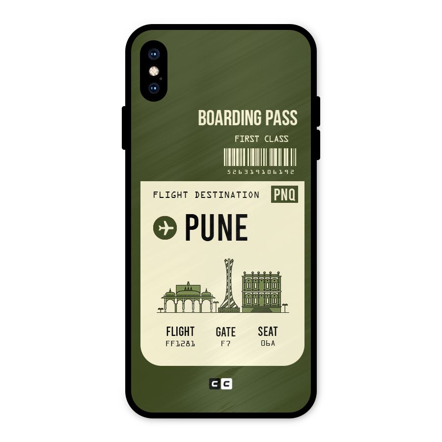 Pune Boarding Pass Metal Back Case for iPhone XS Max