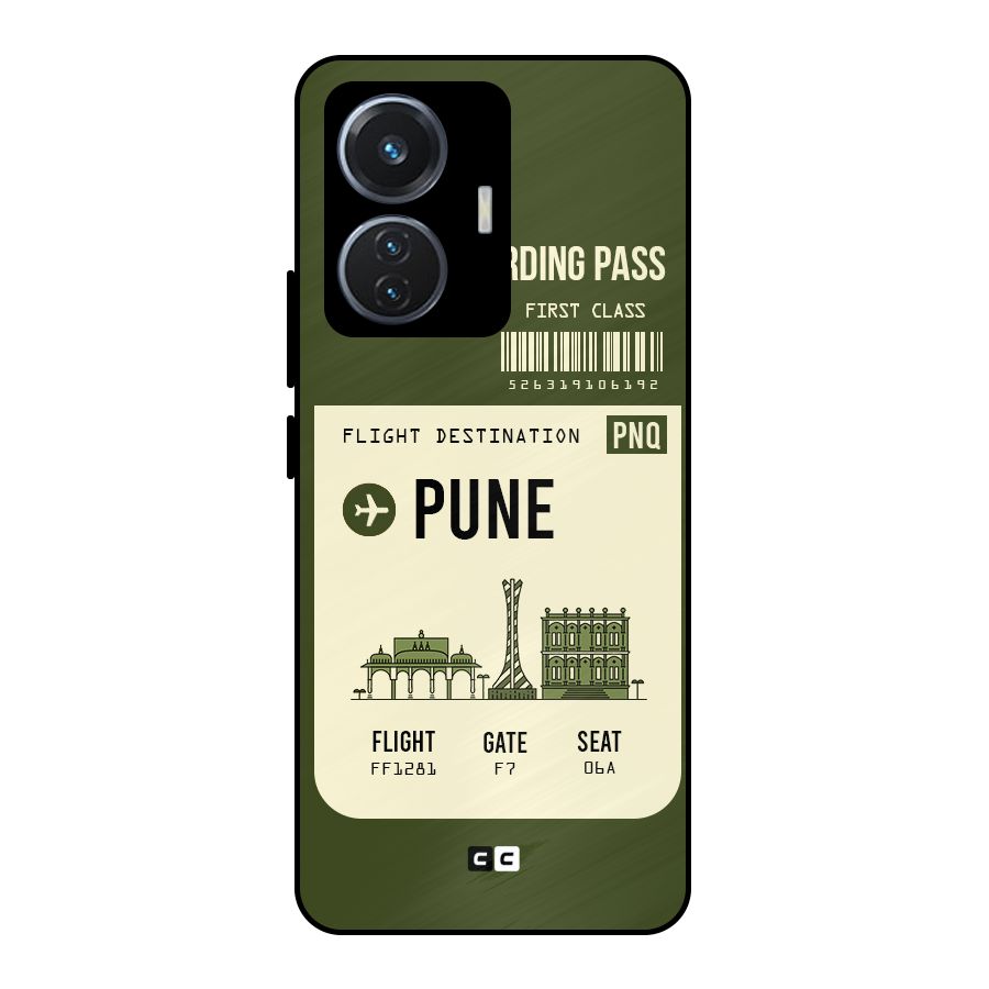 Pune Boarding Pass Metal Back Case for iQOO Z6 44W