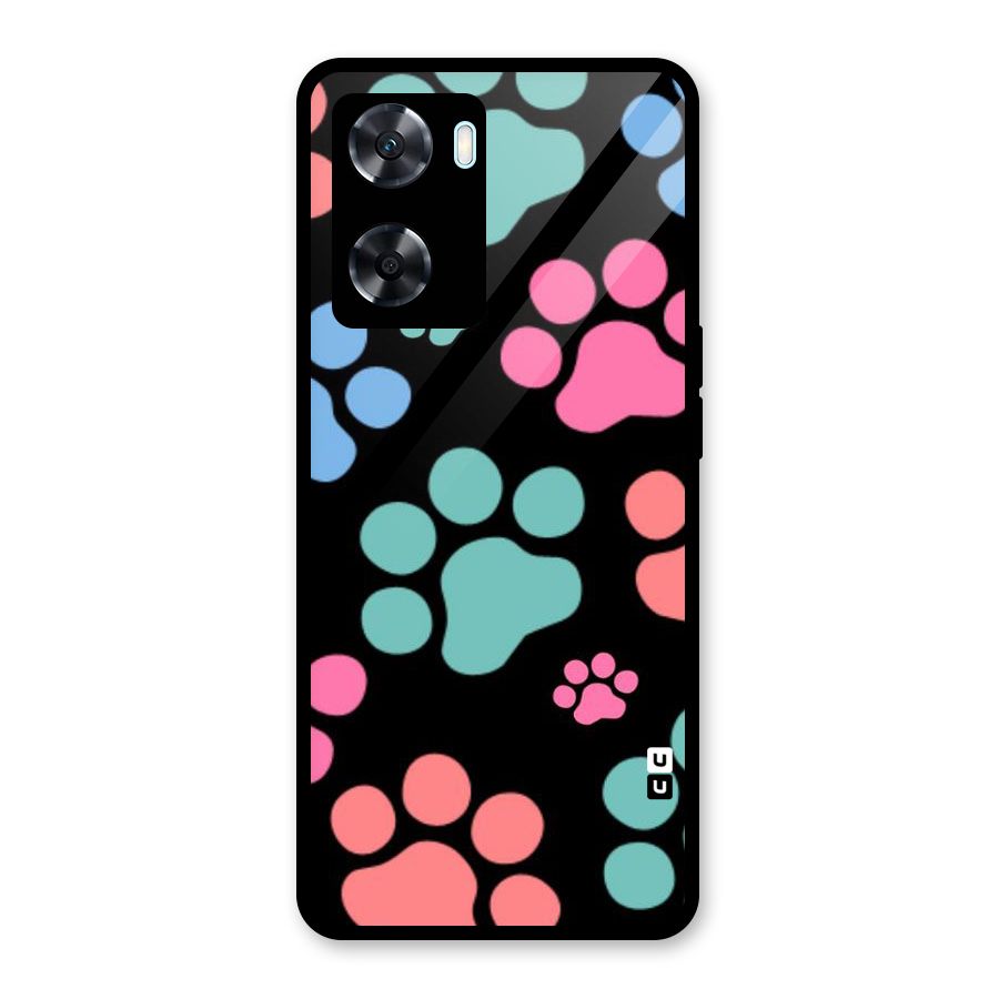 Puppy Paws Glass Back Case for Oppo A77s