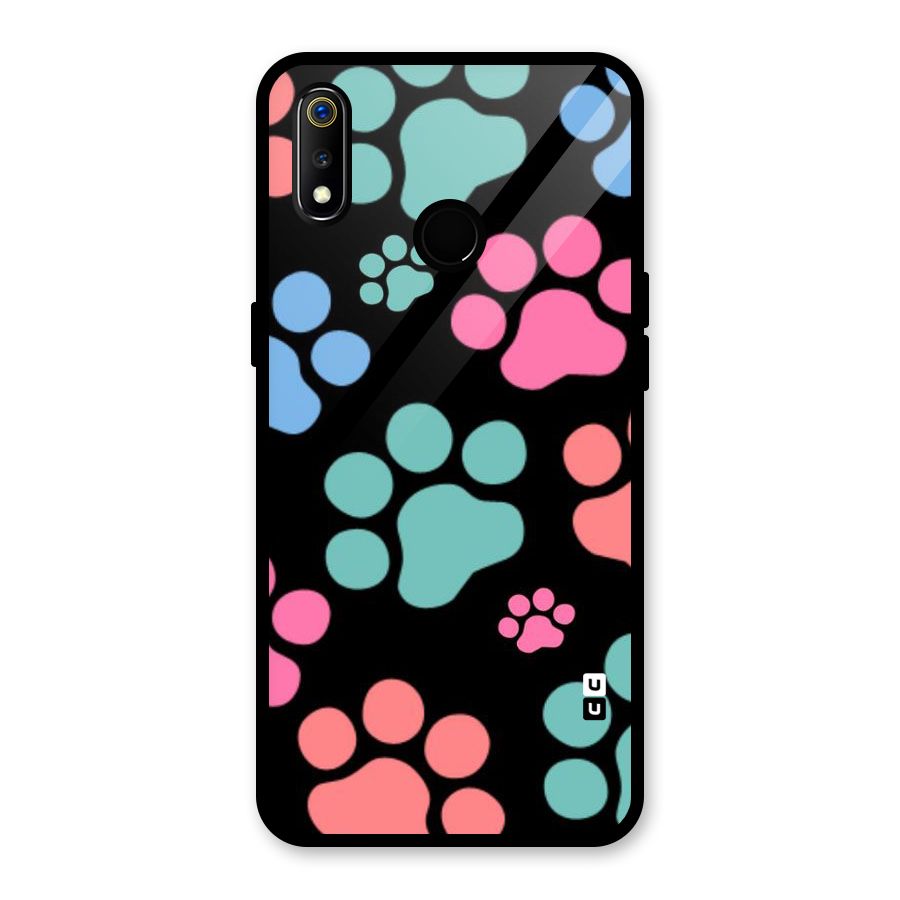 Puppy Paws Glass Back Case for Realme 3i