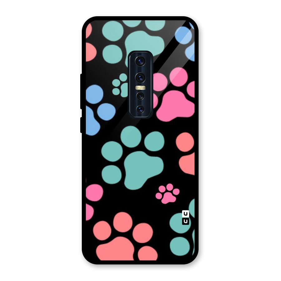 Puppy Paws Glass Back Case for Vivo V17 Pro