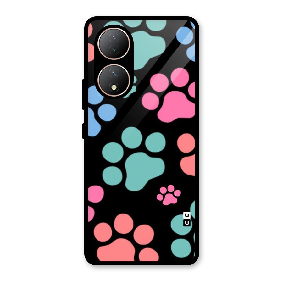 Puppy Paws Glass Back Case for Vivo Y100A