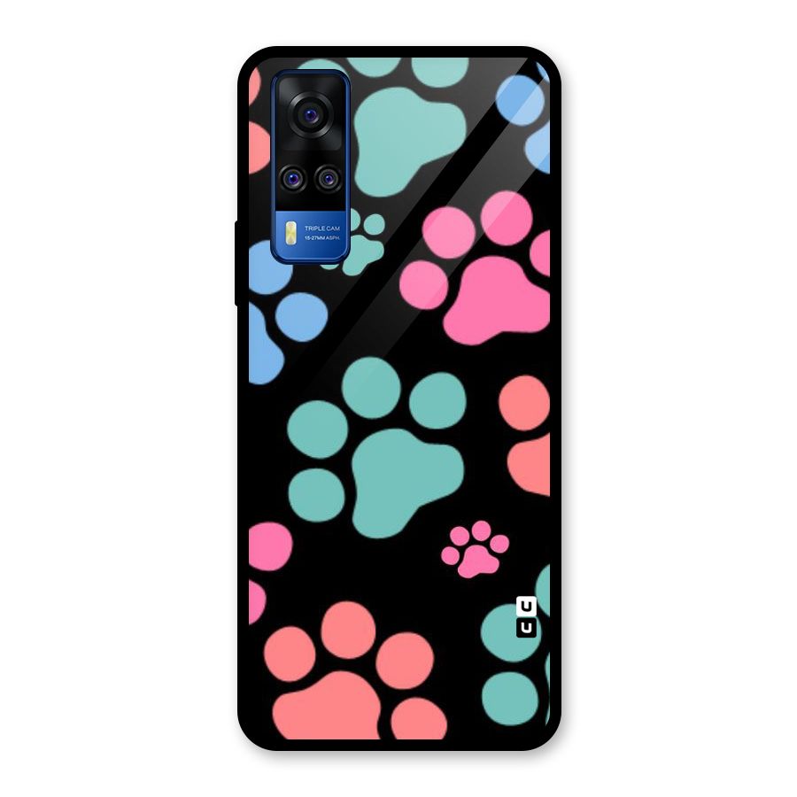 Puppy Paws Glass Back Case for Vivo Y31