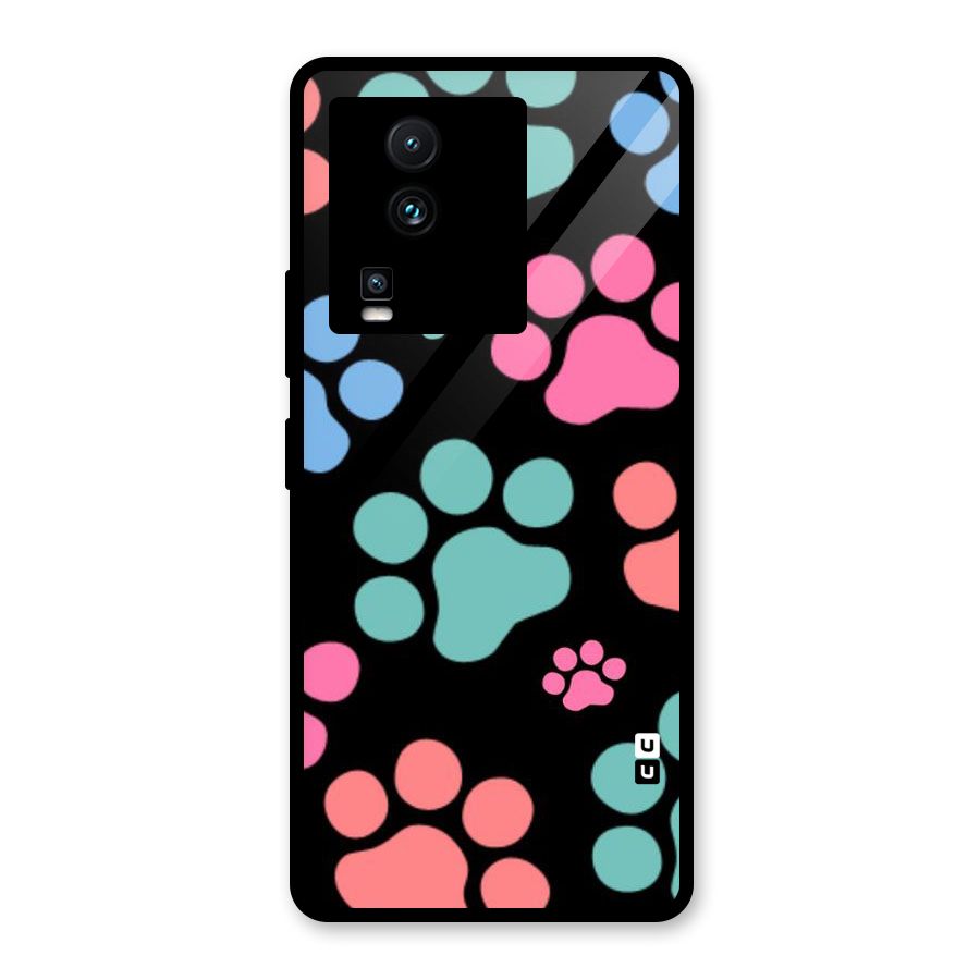Puppy Paws Glass Back Case for Vivo iQOO Neo 7 Pro