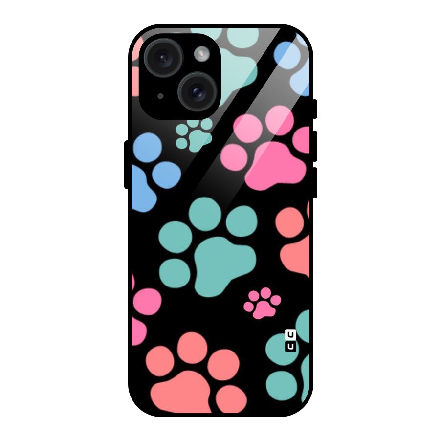 Puppy Paws Glass Back Case for iPhone 15