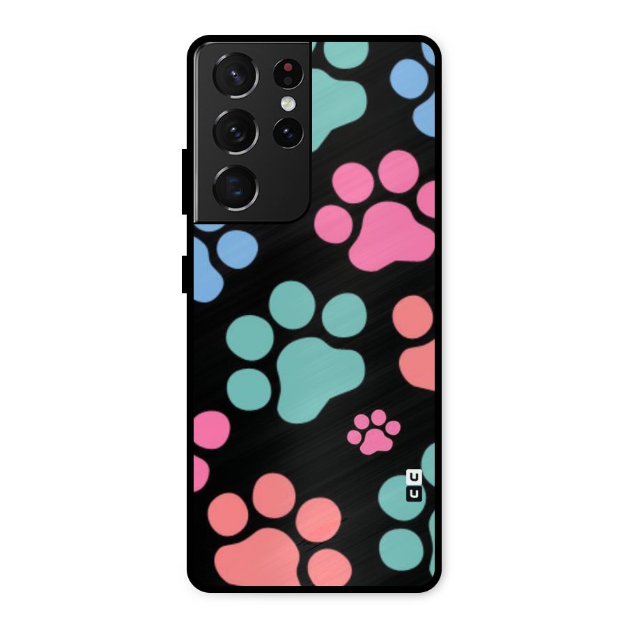 Puppy Paws Metal Back Case for Galaxy S21 Ultra 5G