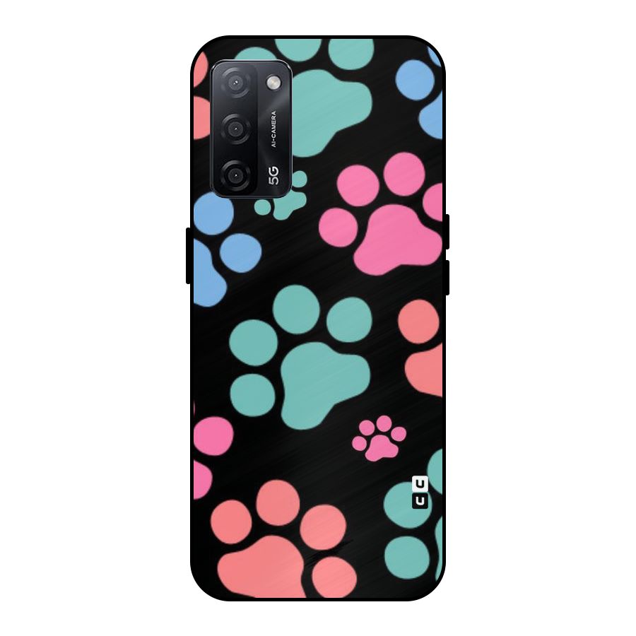 Puppy Paws Metal Back Case for Oppo A53s 5G