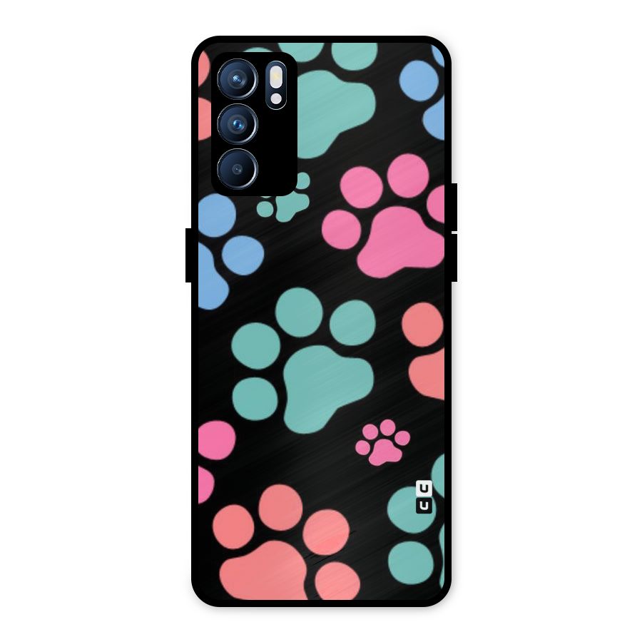 Puppy Paws Metal Back Case for Oppo Reno6 5G