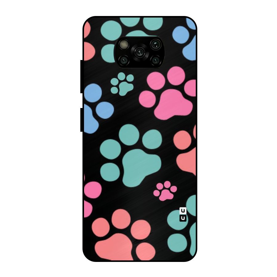 Puppy Paws Metal Back Case for Poco X3