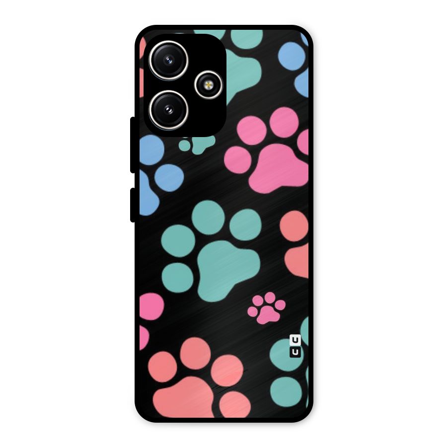 Puppy Paws Metal Back Case for Redmi 12 5G