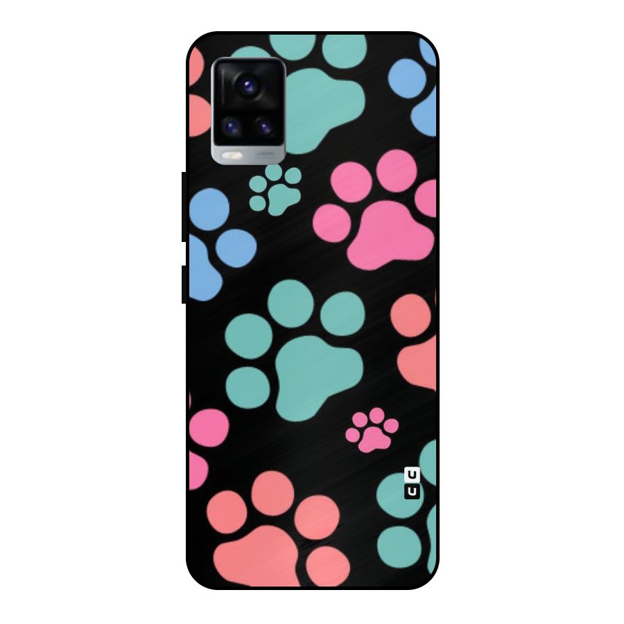 Puppy Paws Metal Back Case for Vivo V20 2021