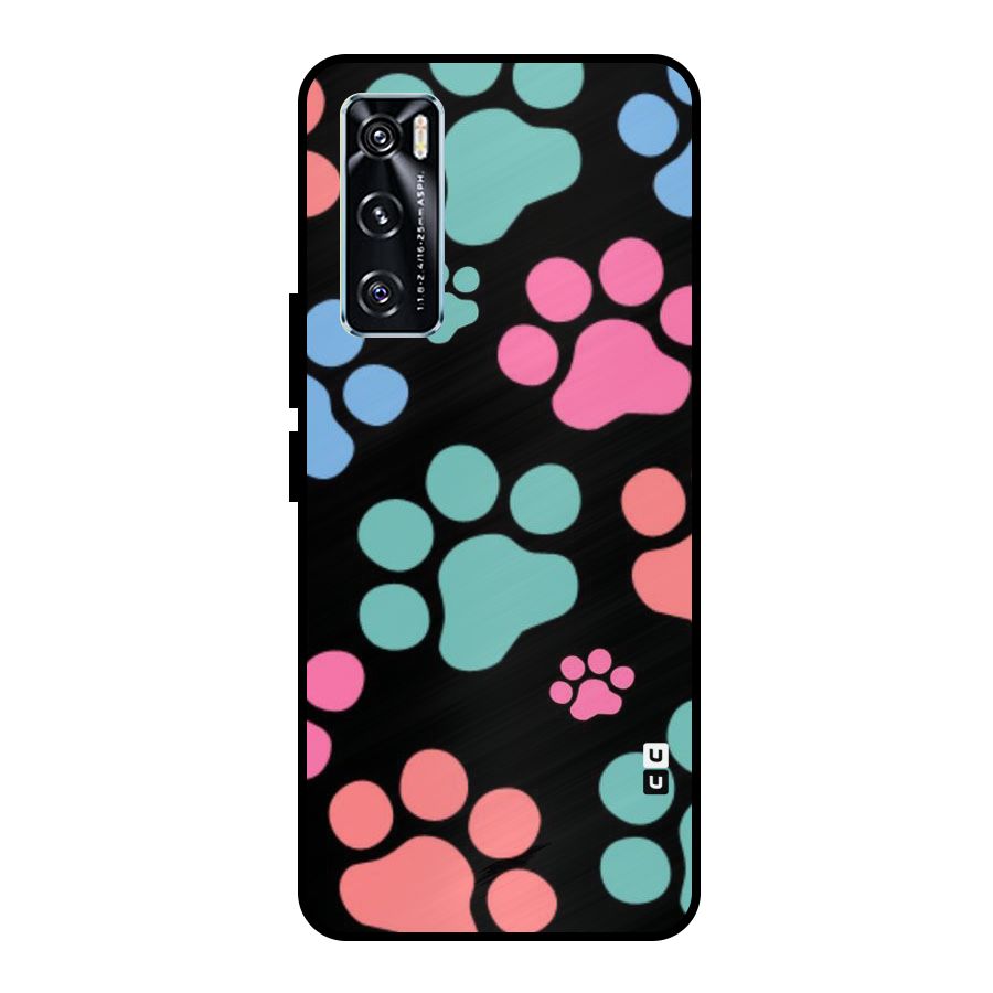 Puppy Paws Metal Back Case for Vivo V20 SE