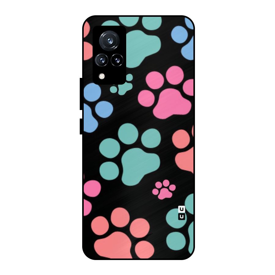 Puppy Paws Metal Back Case for Vivo V21 5G