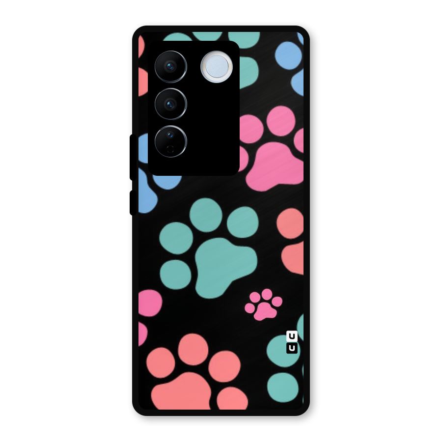 Puppy Paws Metal Back Case for Vivo V27