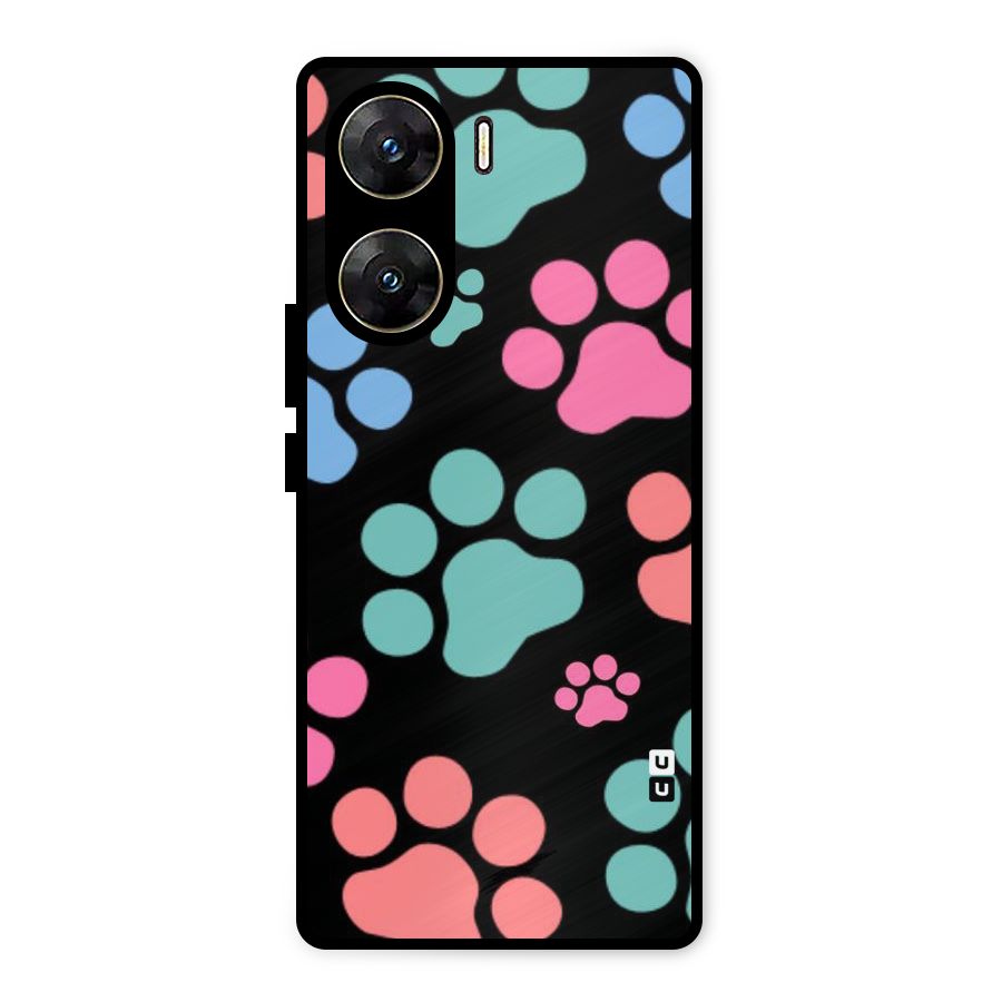 Puppy Paws Metal Back Case for Vivo V29e