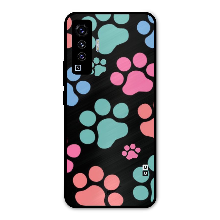 Puppy Paws Metal Back Case for Vivo X50