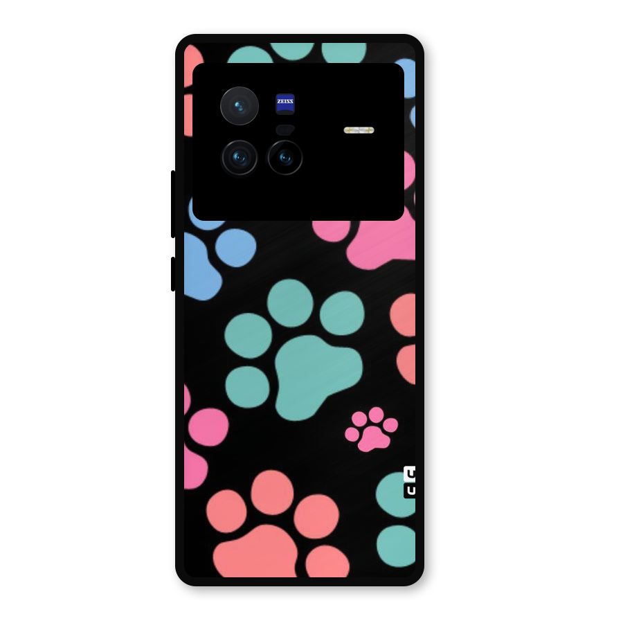 Puppy Paws Metal Back Case for Vivo X80
