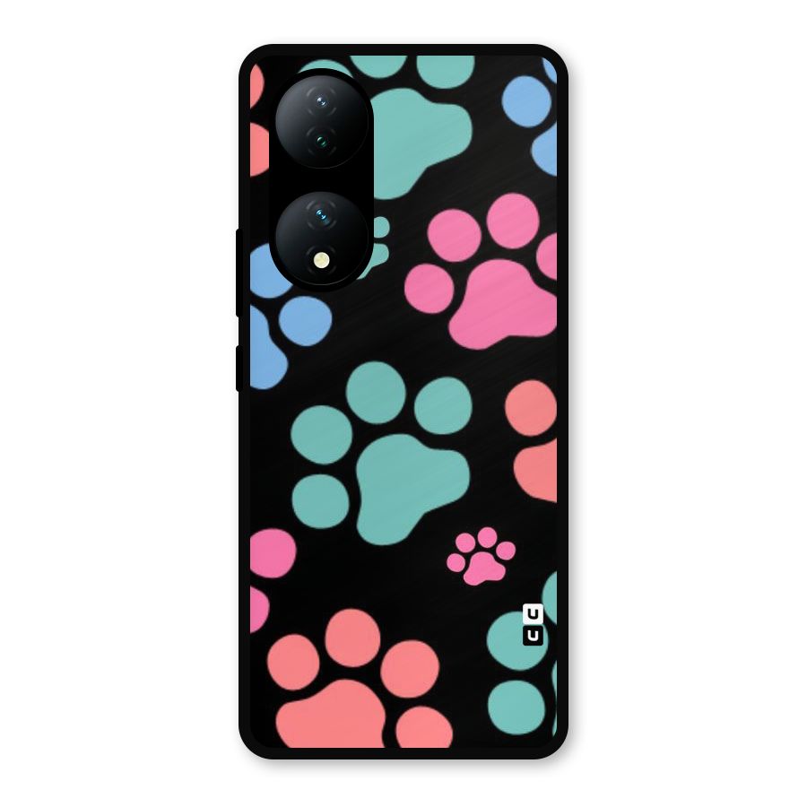 Puppy Paws Metal Back Case for Vivo Y100a