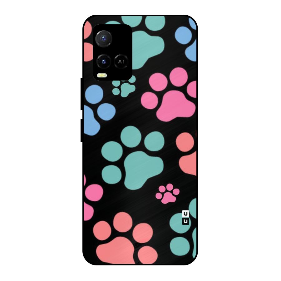 Puppy Paws Metal Back Case for Vivo Y21G