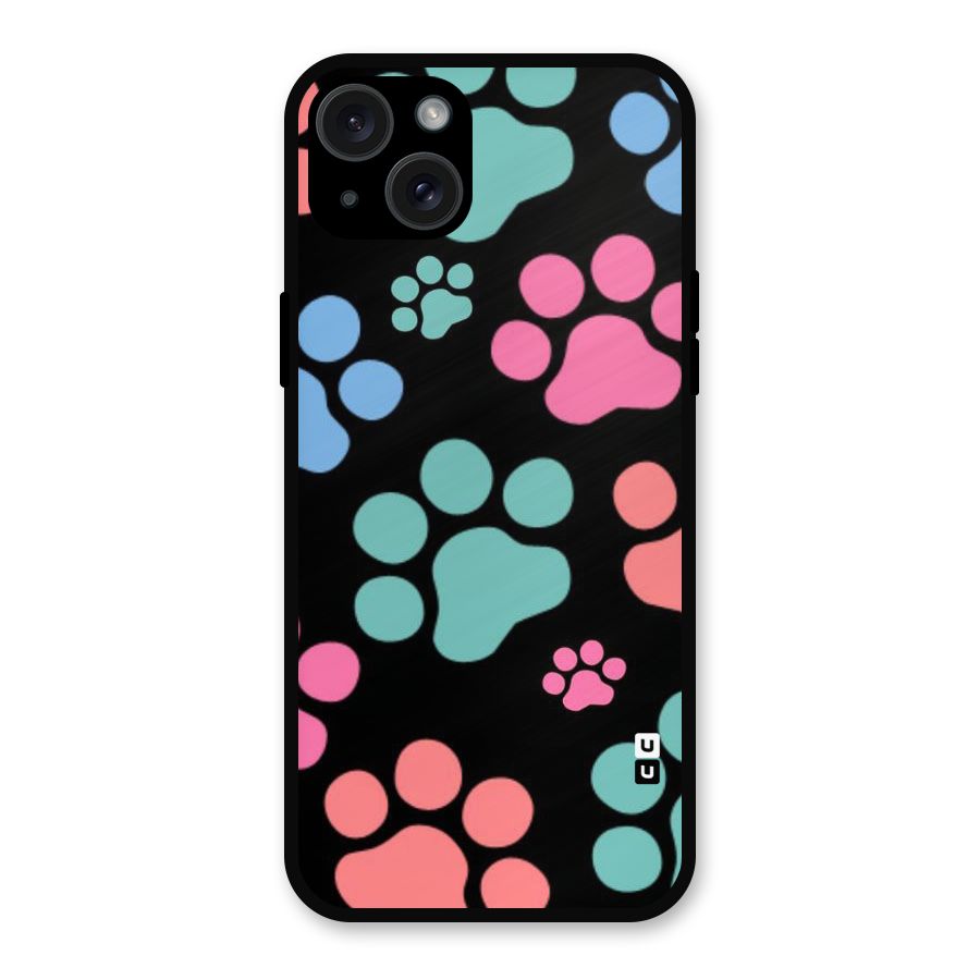 Puppy Paws Metal Back Case for iPhone 15 Plus