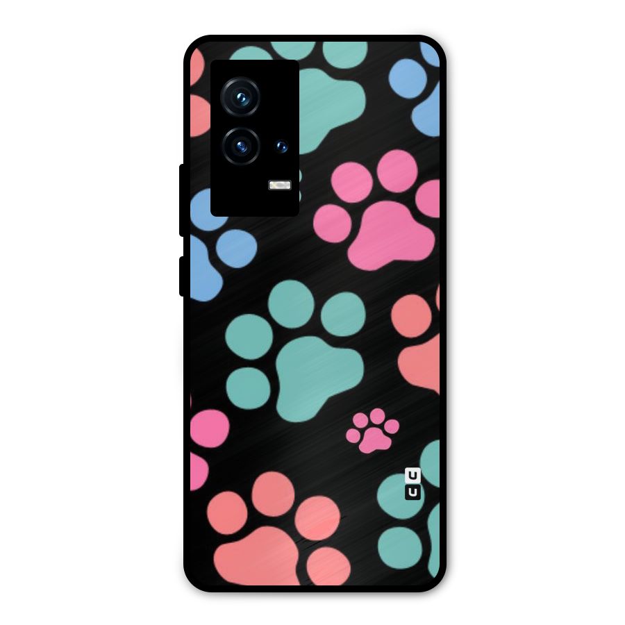 Puppy Paws Metal Back Case for iQOO 9 5G